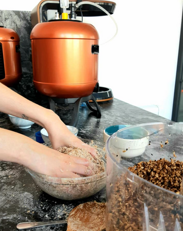 Put malt in Mash Tun